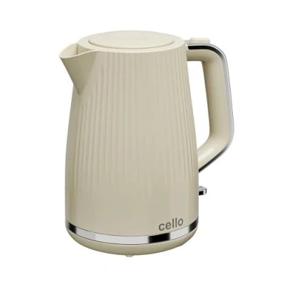 Image of Cello Cream 1.7L 3000W Electric Rapid Boil Kettle with 360 Base, Tea for Boiling water Automatic Shutoff, Cordless, Illuminated Switch, Concealed Element &amp; Washable Filter