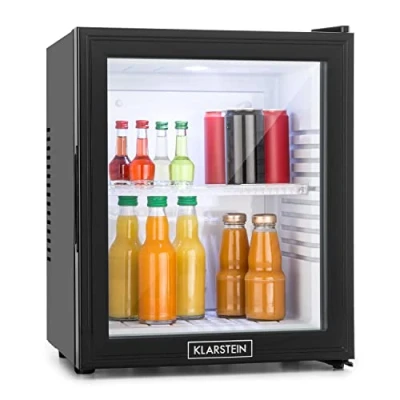 Image of KLARSTEIN Mini Fridge for Bedrooms, Drinks &amp; Skincare 32L Table Top with Glass Door Adjustable Shelves, Quiet Small Home, Office Camping