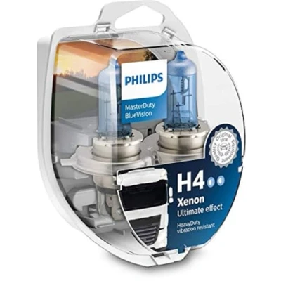 Image of 50140898 Light Bulbs PHILIPS MasterDuty BlueVision 13342MDBVS2 H4 24V 75/70W P43t 38 Halogen MAN: TGA, TGX, TGM