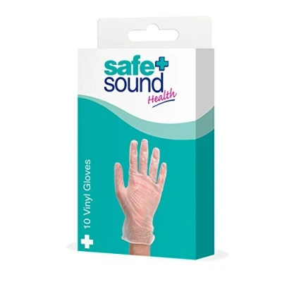Image of Safe &amp; Sound 10 Vinyl Gloves