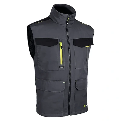 Image of Beeswift Flex Gilet Softshell Two Toned Grey/Black Fleece Lined Casual Bodywarmer Outerwear Sleeveless Jacket 4X Large