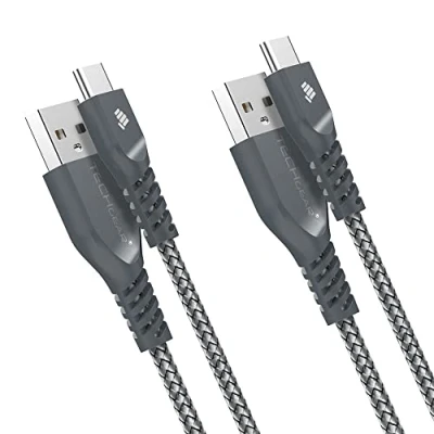 Image of TECHGEAR 2 Pack STRONG High Durability Braided USB C Charging &amp; Sync Cables (2x 30cm) Compatible for Samsung Tab S6 Lite, A9 Plus / A8 A7 /Lite, S9 S8 Plus/Ultra, Active 3 4 5 Pro