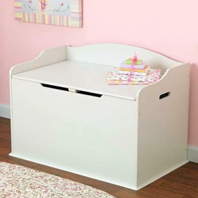 Image of Luebel NEW WHITE WOODEN TOY BOX STORAGE UNIT CHILDRENS KIDS CHEST BOXES BENCH STRONG UK