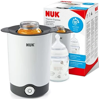 Image of NUK Thermo Express Baby Bottle Warmer Gently Warms Liquids &amp; Soft Foods in 90 Seconds Auto Switch Off Lift Out Basket for Easy Removal UK 3 Pin Plug