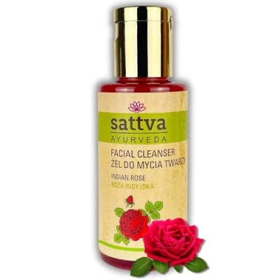 Image of Sattva AYURVEDA Face Cleansing Hydrating Gel with Indian Rose Gentle Wash for Men and Women without SLES, Parabens Facial Cleanser 100 ml