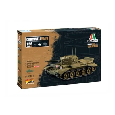 Image of Italeri 25754 1:56 Cromwell MK. IV Model Building Kit, Stand Building, Crafts, Hobby, Gluing, Plastic Detailed Military Tank