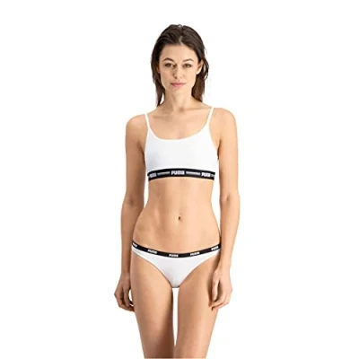 Image of Puma Women&#039;s Iconic (2 Pack) Bikini style underwear, White/White, M UK