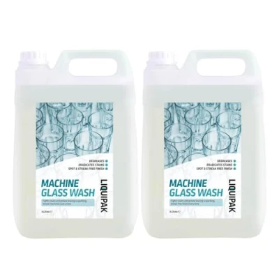 Image of Liquipak Machine Glass Wash Automatic Glasswash Liquid Cleaner, Detergent for Industrial Machines 2x5 Litres