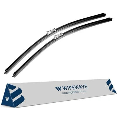 Image of WipeWave Windscreen Wiper Blades for Citroen C4 2021 2023, 24&quot; 16&quot; Front Push Button Enhanced Clarity, Easy Replacement