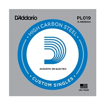 Image of D&#039;Addario PL019 Plain Steel Guitar Single String, .019