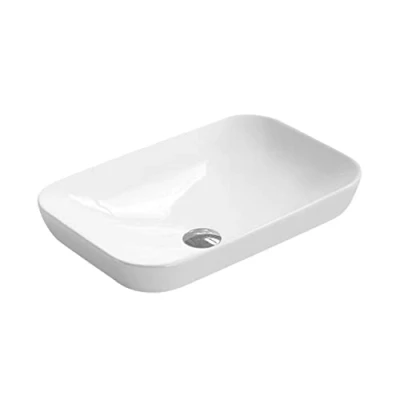 Image of Hudson Reed NBV181 Modern Bathroom Soft Round Edges Countertop Vessel Sink Basin, 152mm x 520mm 340mm, White