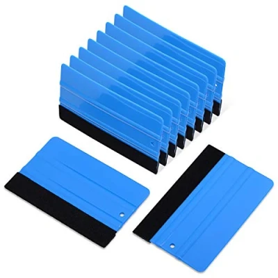 Image of EHDIS 10 Pcs Felt Edge Squeegee, Vinyl Squeegee with Felt, Wraps Tools for Wallpaper, Car Vinyl, Window Tinting, 5 Inch