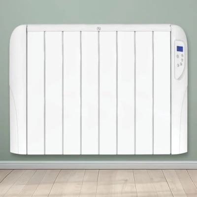 Image of Futura 2000W White Electric Radiator Heaters for Home, Bathroom Safe 24/7 Day Timer Heater Lot 20 &amp; Advanced Thermostat Control Wall Mounted Low Energy Panel with Child Lock