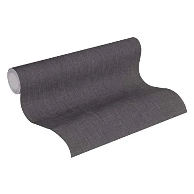 Image of Livingwalls Plain Wallpaper Metropolitan Stories Non Woven 10.05 m x 0.53 Black Made in Germany 369222 36922 2