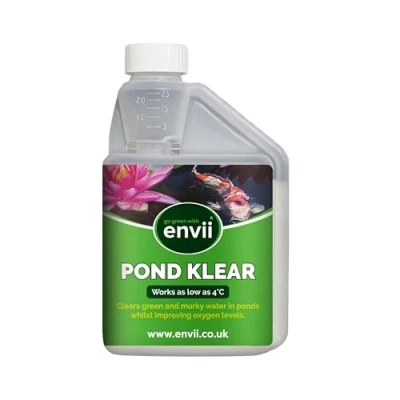 Image of envii Pond Klear Natural Green Water Treatment, Clears and Murky for Crystal Clear Healthy Water, Safe all Fish Wildlife Treats Up to 20,000 litres (4,400 Gallons)