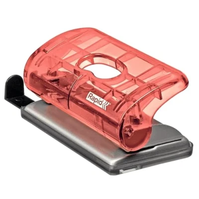 Image of Rapid F5 Colour&#039;Ice Mini 2 Hole Punch, Punches up to 10 Sheets, Adjustable Guide Bar, Compact Design, Apricot, 5001330
