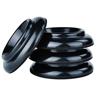Image of KingPoint ABS Upright Piano Caster Cups Set of 4 Black Slip Resistant