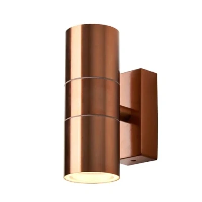 Image of LITECRAFT Kenn Up &amp; Down Outdoor Wall Light IP44 Rated Garden Fitting (Copper, Single)