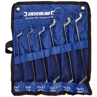 Image of Silverline Deep Offset Ring Spanners Set 6pce 6 17mm