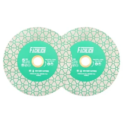 Image of FACHLICH Diamond Tile Cutting Disc 125mm Cut off Wheel 2PCS for and Grinding Porcelain Ceramic Marble Artificial Stone
