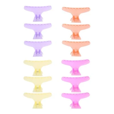 Image of May Gifts 12Pcs/set Colorful Clear Hair Holding Clip Section Claw Clamps Hairdressing Tool(Clear), Butterfly Tool