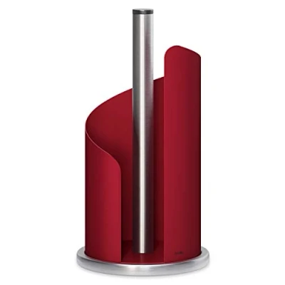 Image of Stardis Kitchen Roll Holder Stainless Steel Matt Coated Diameter 15 cm Wine red