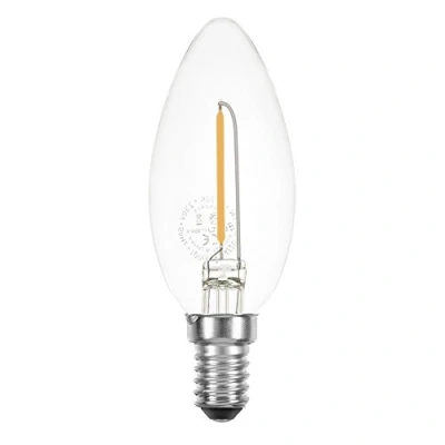 Image of LED filament candle, 1 W, almost 15 E14, clear, 100 lumens, bulb, warm white, 2,700 K, 360, 1.00W, 230.00V