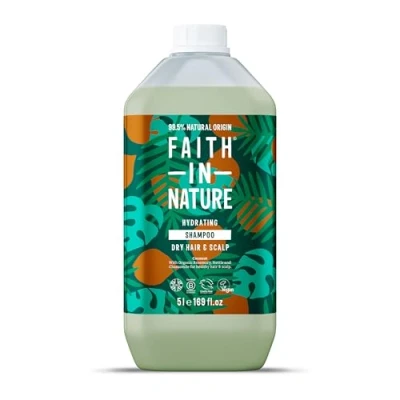 Image of Faith In Nature Organic Coconut Shampoo, Hydrating for Dry Hair &amp; Scalp, Vegan Cruelty Free, No SLS, Silcones or Parabens, 5L Refill Pack