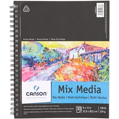Image of Canson Artist Series Mix Media Pad, 9 x 12, Side Wire Bound, 30 Sheets