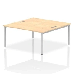 Image of Impulse Bench B2B 2 Person 1600 Silver Frame Office Desk Maple