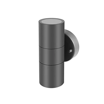 Image of Kerry Outdoor Wall Lights, Up Down Mains Powered Lighting, Anthracite Grey Stainless Steel IP44 Waterproof, Exterior Sconce for Indoor, Front Door, Patio, Hallway, Porch, Garden, Garage, Post