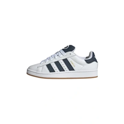 Image of adidas Originals Campus Trainers, Size: 10.5, Ftwr white night indigo gold met Leather and textile