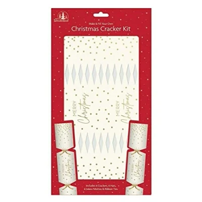 Image of Make and Fill Your Own Festive Seasonal Christmas Party Cracker Craft Kit (Merry Christmas)