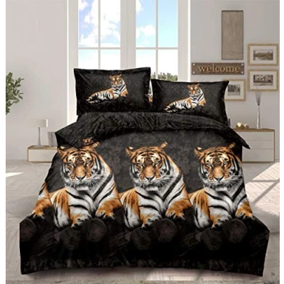 Image of THL 3d Design Printed 4 Piece Complete Bedding Set Duvet Quilt Cover Fitted Sheet Pillowcase (346, Superking)