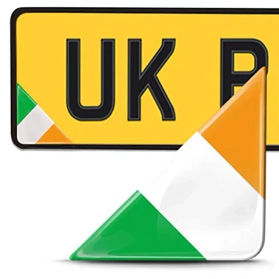 Image of Biomar Labs® 2 x 3D Domed Silicone Badge Stickers Decal Emblem Number Plate Car Motorcycle Helmet Ireland National Irish Flag F 137