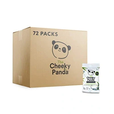 Image of the Cheeky Panda Bamboo Handy Wipes Bulk Box of 72 Packs (12 per Pack, 864 Total) Plastic Free Wipes, Pocket sized, On go, Eco Friendly, Super Soft, Strong &amp; Sustainable