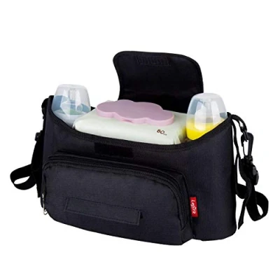 Image of Lesfit Pram Organiser Bag, 13 x 7 5 Inches, Black