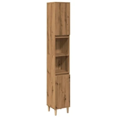 Image of vidaXL Bathroom Cabinet Sink Cupboard Vanity Unit Artisan Oak, Engineered Wood, 190 cm Height, Modern Design