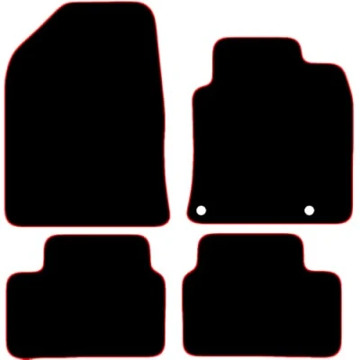 Image of Carsio Carpet Car Mats For Kia Ceed &amp; XCeed 2018+ Onwards (Manual) 4pc Set Tailored Fit Floor Mat Complete Accessory Black Custom Fitted All Weather, Anti Slip Backing Red Trim