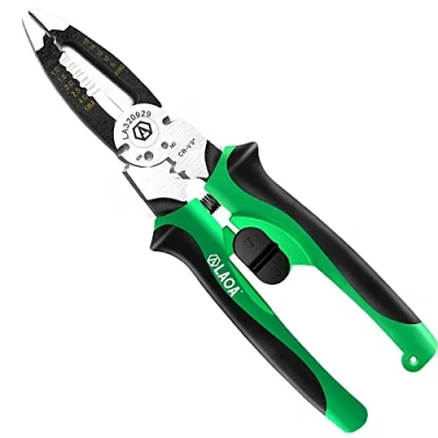 Image of LAOA Wire Stripper Multifunctional Electrician Pliers 9 in 1 Hand Tools for Clamping,Screwing,Wire Stripping,Cable Cutting,Wire Opening,Wire Splitting (LA320929 UK)