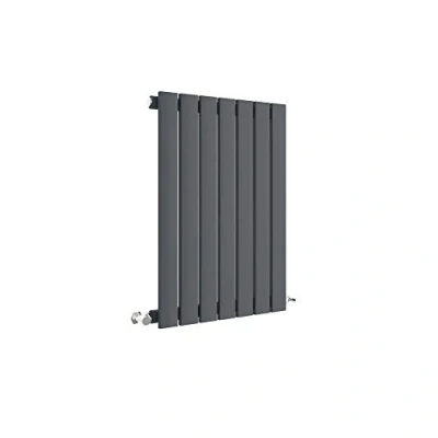Image of Nuie HLA54 Sloane Modern Home Wall Mount Designer Horizontal Single Panel Radiator, 600mm x 412mm 53mm, Anthracite