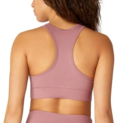 Image of FM London Racerback Sports Bra for Women, Seamless Shock Absorber Fitness &amp; Yoga, Padded Designed to Sit Firmly but Gently on Your Skin, Charcoal, S