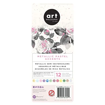 Image of Prima Marketing Metallic Accents Pastels, 12 Count (Pack of 1)