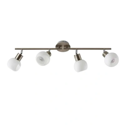 Image of Lindby ceiling lamp Elaina, 70 cm, 4 bulb, nickel coloured, glass