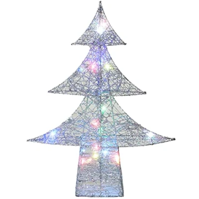 Image of Christmas Concepts® 40cm LED Light Up Colour Changing Rattan Tree Tabletop Decoration