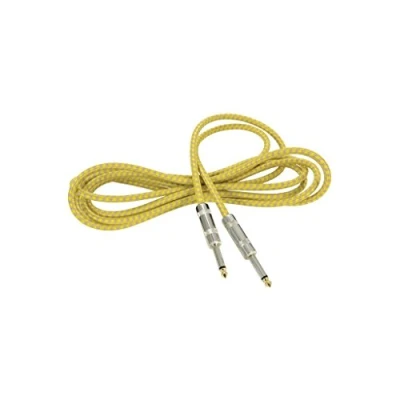 Image of Chord Premium Retro Guitar Lead Grey &amp; Gold 3.0m