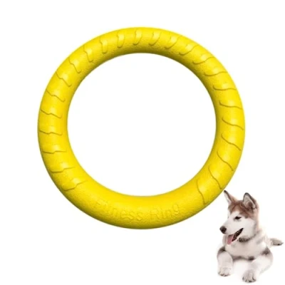 Image of JINRETUTE Dog Fly Ring Toy Fitness Floating Flying Disc Toys Outdoor Durable Chew for Training Playing Puppy Medium Large Dogs (D28)