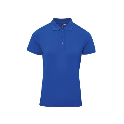 Image of Premier Unisex Womens/Ladies Coolchecker Plus Piqu Polo With CoolPlus (Royal) Blue Size Large