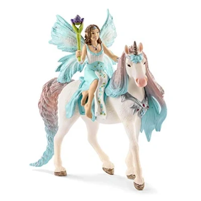 Image of schleich Bayala Fairy 70569 Eyela with Princess Unicorn Playset Sparkling Flying Doll and Magic Wand Gifts for Girls Boys Fantasy Toys Ages 5 12