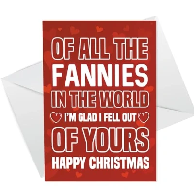 Image of RED OCEAN Mum Christmas Card, Funny Joke Card For Mum, Rude Cards Novelty